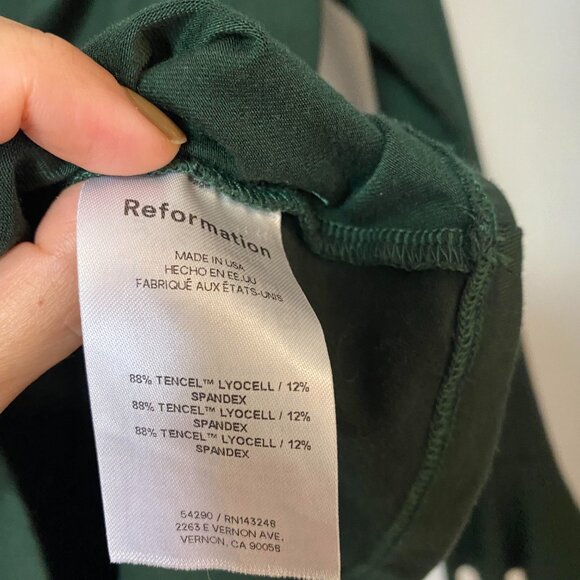 REFORMATION Dark Green Lucca Long Sleeve Knit Top Size M - Picture 6 of 8
